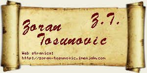 Zoran Tosunović vizit kartica